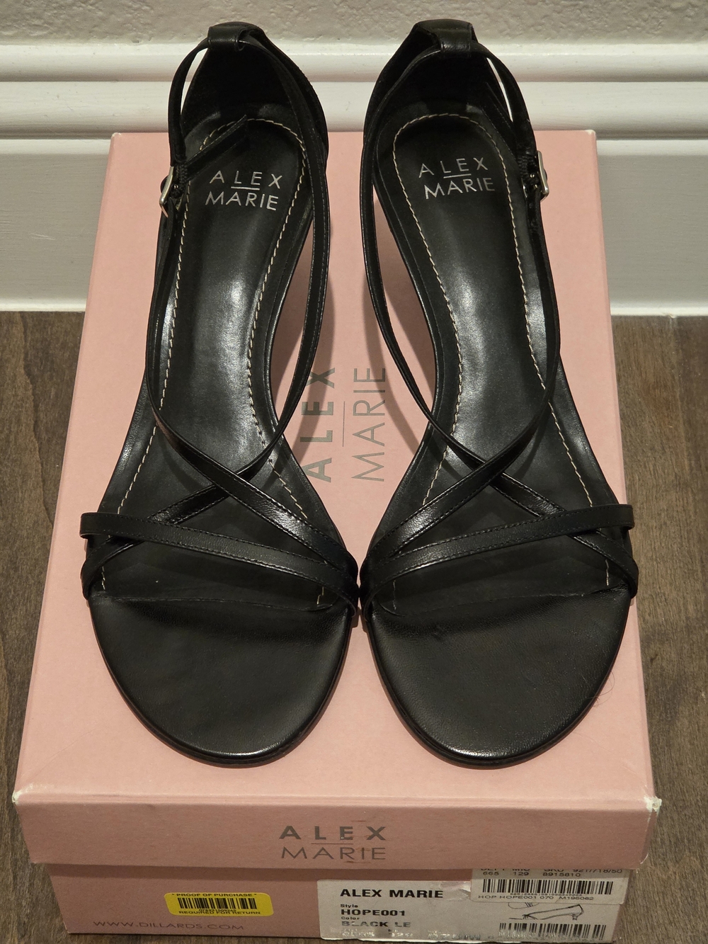 Alex Marie Black Strappy Slingback Kitten Heels Size 7.5 NWT
